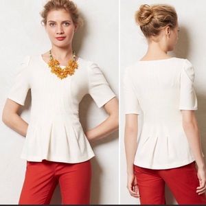 Anthropologie Pleated Peplum Top